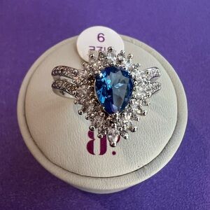 Bomb Party Aqua Blue Spinel Ring “Flawlessly Perfect” Size 9